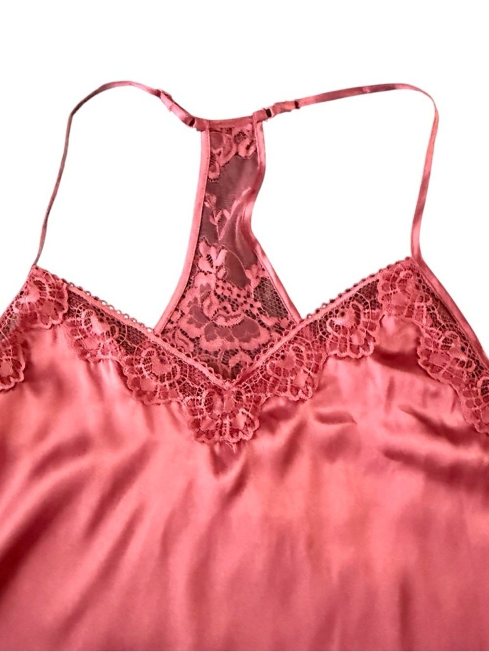In Bloom by Jonquil Women's Satin Racerback Lace Detailing Camisole Maroon Sz SP